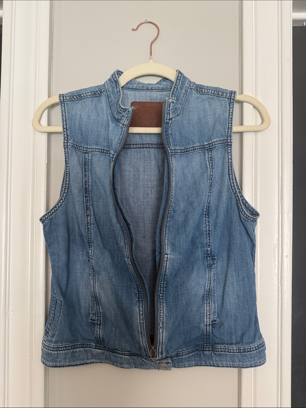 Ag Adriano Goldschmied Light Blue Denim Vest